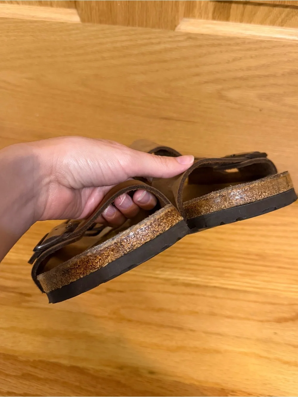 Birkenstock Arizona ran nubuck leather sandals with buckles - Picture 6 of 8